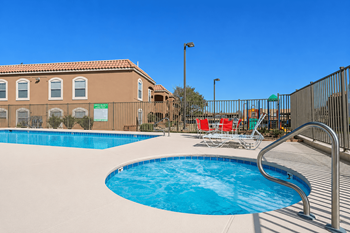 Swimming pool, spa, and sundeck